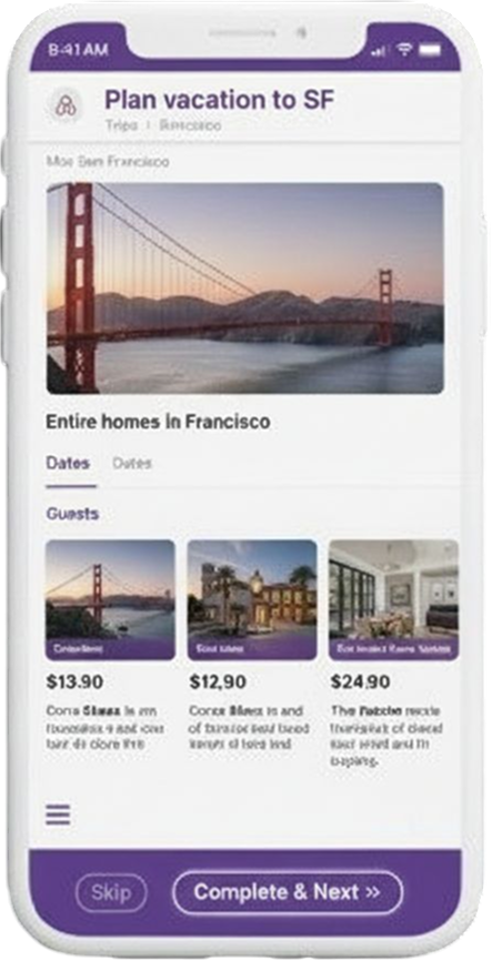 Slide mobile interface
