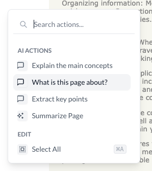 AI right-click context menu