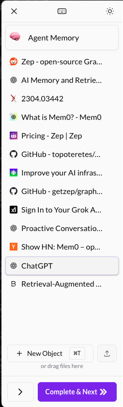 Multi-file task sidebar