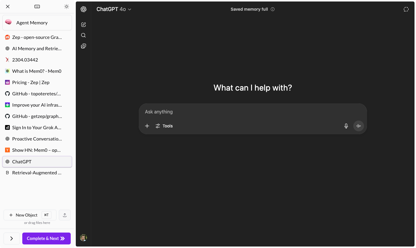 Slide complete working interface